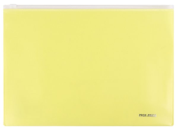 Папка-конверт на молнии А4, 180 мкм, желтая