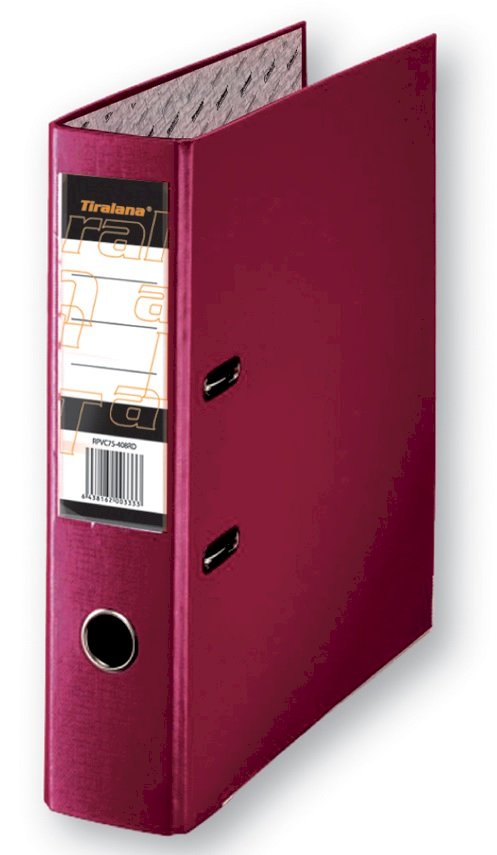 Папка-регистратор Tiralana Flax Vinil 50 мм, ПВХ, бордовый, без металлической окантовки