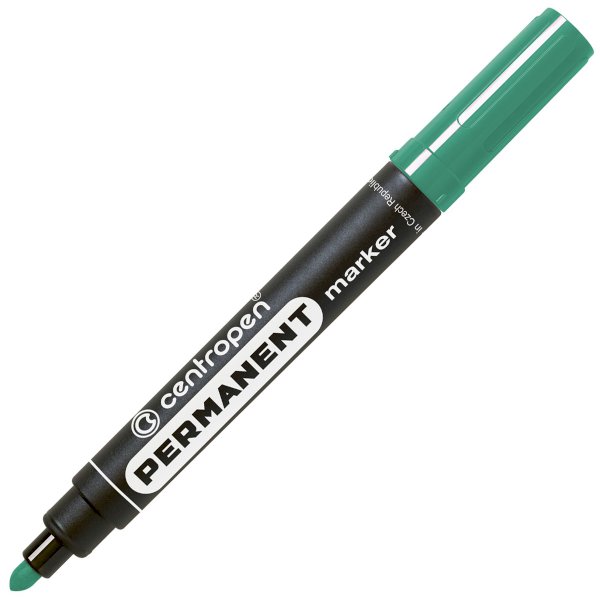 Маркер перманентный Centropen, зеленый, пулевидный, 2,5 мм