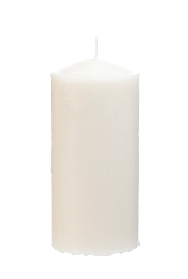 Свечи столбик, диаметр 6 см, высота 13 см, белые, 12 штук