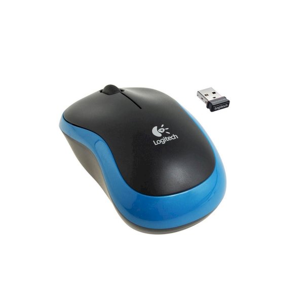  Мышь беспроводная оптическая Logitech M185, USB, 1000 dpi, черно-синяя