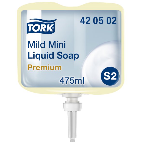 Мыло жидкое мягкое картриджное Tork Premium mini, 0,475 л, S2, 8 штук в упаковке - фото №1