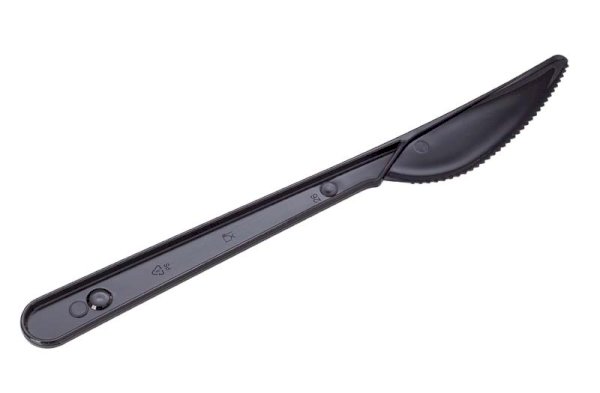 Нож столовый одноразовый 180 мм, черный, 48 штук в упаковке