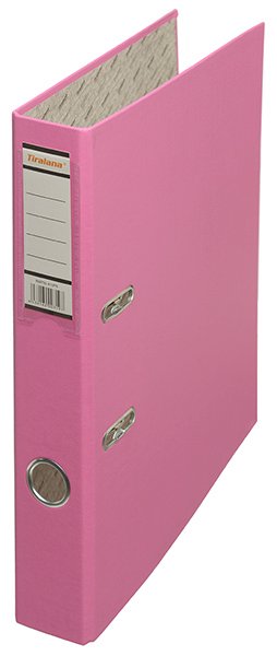 Папка-регистратор Tiralana Flax Vinil 50 мм, ПВХ, розовый, без металлической окантовки - фото №1