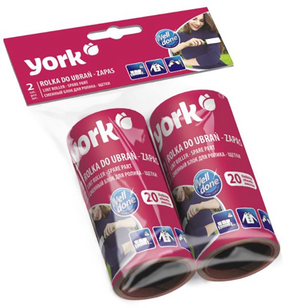 Запасной блок для ролика-щетки York, 2 штуки в упаковке