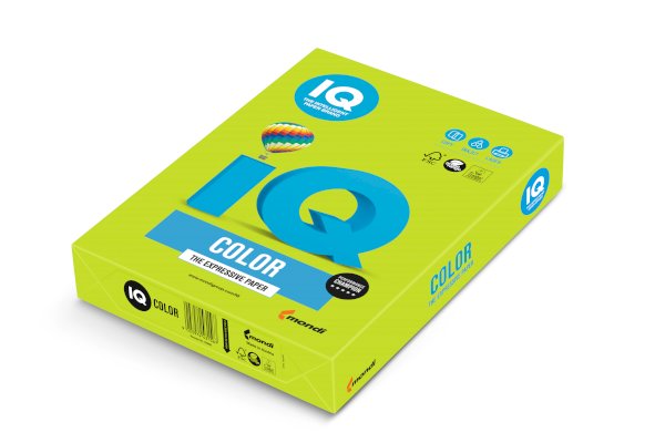Бумага А4 IQ Color, 80 г/кв.м, зеленая липа, 500 листов в пачке, 5 пачек в коробке