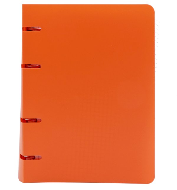 Тетрадь на кольцах ПандаРог, А5, 80 листов, пластиковая обложка, оранжевая - фото №1