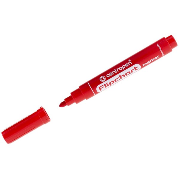 Маркер для флипчарта Centropen, красный, круглый наконечник, 2,5 мм, FLIPCHART