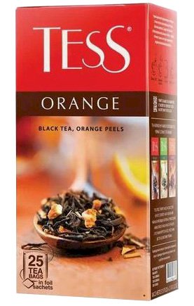 Tess Orange, 1,5 г х 25 пакетов, чай пакетированный, черный, с добавками