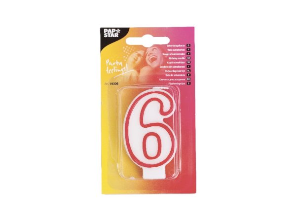 Свеча для торта Pap Star цифра "6"  