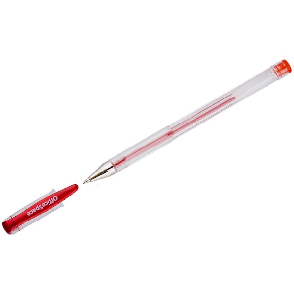 Ручка гелевая, красная, 0,8 мм, 12 штук в упаковке