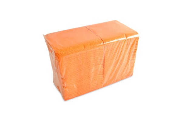 Салфетки бумажные 24х24 см, 1-слойные, оранжевые, 400 листов в упаковке