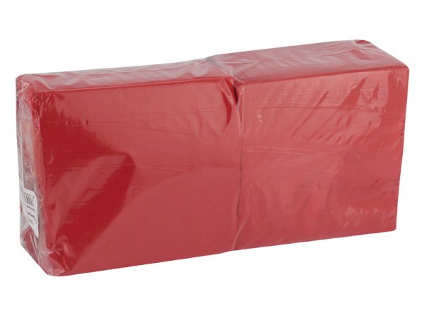 Салфетки бумажные 33х33 см 2-слойные красные 200 листов в упаковке