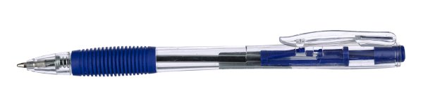Ручка шариковая автоматическая, синяя, манжетка, 0,7 мм