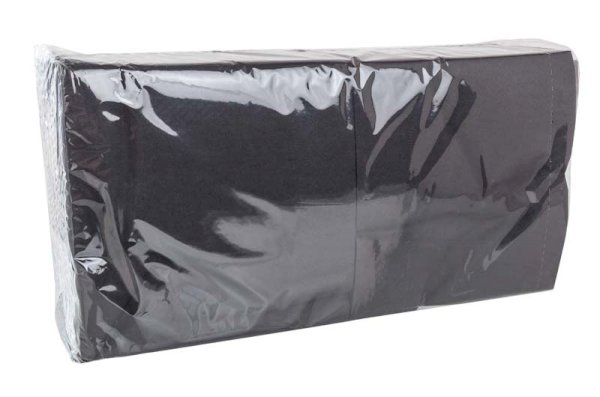 Салфетки бумажные, 33х33 см, 2-слойные, черные, 200 листов в упаковке