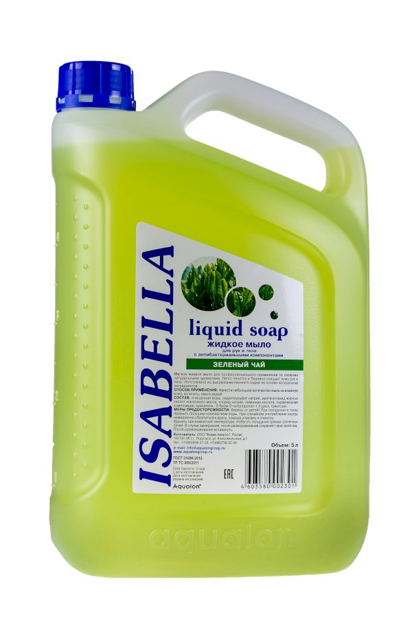 Жидкое мыло Изабелла антибактериальное, Зеленый Чай, 5 литров 