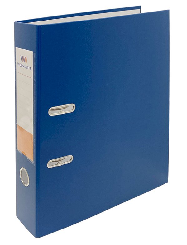 Папка-регистратор Workmate 50 мм, ПВХ, синяя, без металлической окантовки, собранная - фото №1