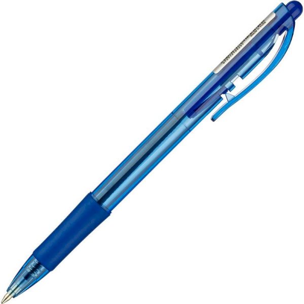 Ручка шариковая автоматическая Pentel, 0,3 мм, с резиновой манжетой, синяя