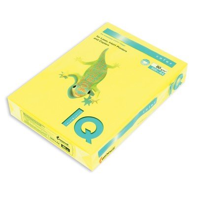 Бумага А4 IQ Color, 80 г/кв.м, желтый неон, 500 листов в пачке