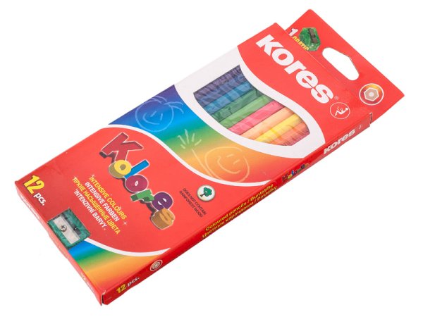 Набор карандашей «Kores», 12 цветов, шестигранные, с точилкой, 12 упаковок в коробке