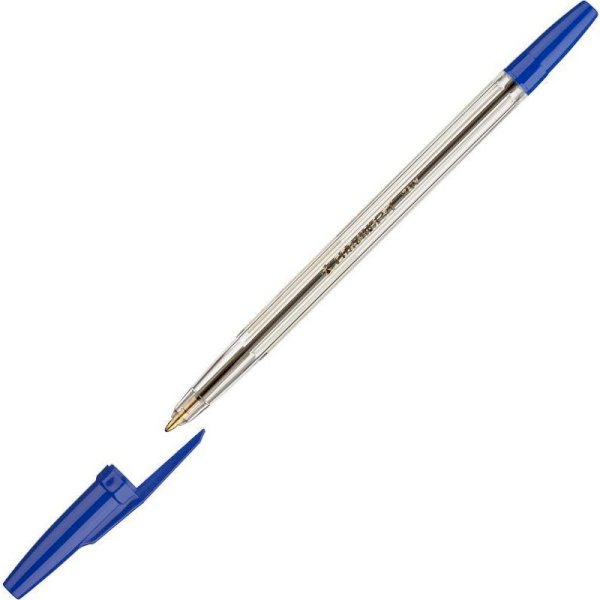 Ручка шариковая Corvina, синяя, 0,7 мм, прозрачный корпус