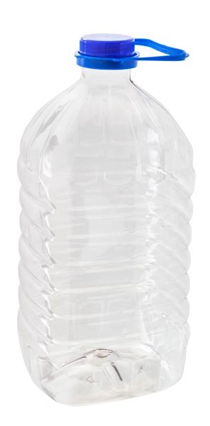 Бутылка без крышки и ручки 5 литров, широкое горло 48 мм, прозрачная, 40 штук в упаковке