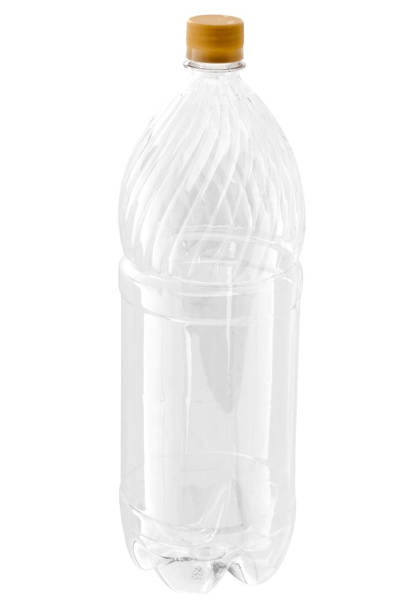 Бутылка с крышкой, 2000 мл, узкое горло 28 мм, прозрачная, в упаковке 40 штук