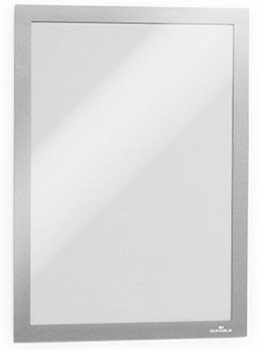 Самоклеящаяся информационная магнитная рамка Durable Duraframe, А4, серебро - фото №1
