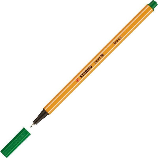 Ручка капиллярная Stabilo зеленая, 0,4 мм