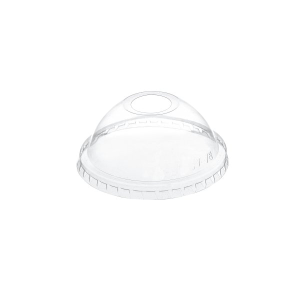 Крышка для стакана PET, 200 мл, диаметр 78 мм, купольная, с отверстием, 100 штук (стакан 19-1940, 19-2669)