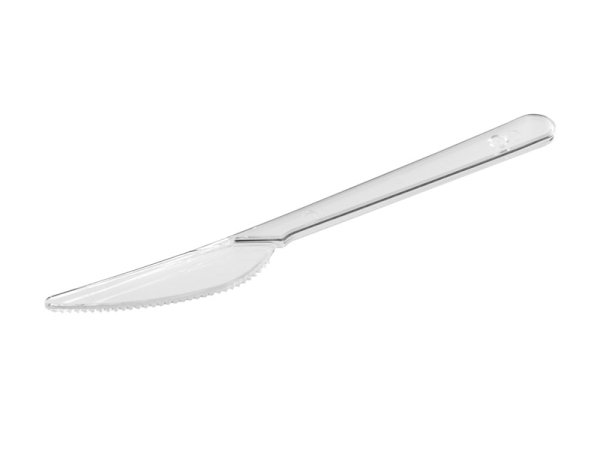 Нож столовый одноразовый 180 мм, прозрачный, 48 штук в упаковке