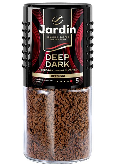 Jardin Deep Dark, 95 г, кофе растворимый, сублимированный, стеклянная банка