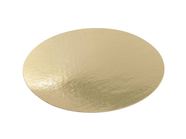 Подложка ламинированная круглая, диаметр 240 мм, золото, 1-сторонняя, 100 штук