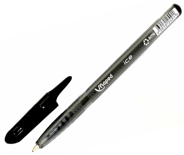 Ручка шариковая Maped Green Ice, черная, линия 0,6 мм - фото №1