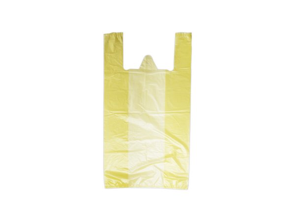 Пакет-майка 30+15х60 см, 15 мкм, желтый, ПНД, в упаковке 100 штук, в коробке 3000 штук
