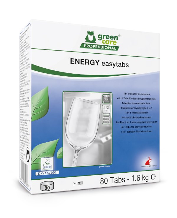 Эко таблетки для ПММ 4 в 1 green care PROFESSIONAL Energy easytabs, 80 штук