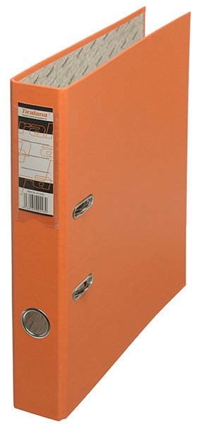 Папка-регистратор Tiralana Flax Vinil, 50 мм, оранжевая, бумвинил, без металлической окантовки - фото №1