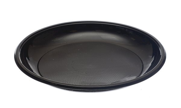Тарелка пластиковая, d=220 мм, без секций, черная (PP) *750 (18750)