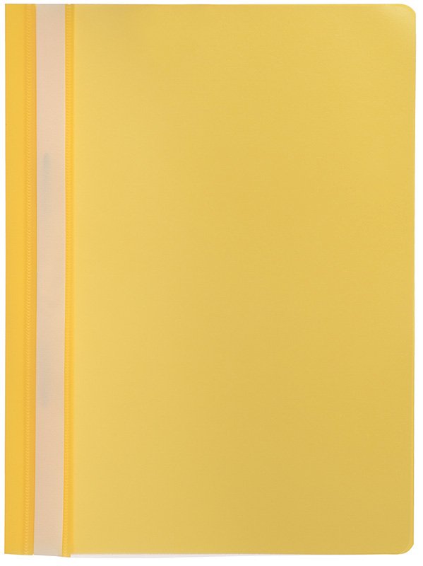 Папка-скоросшиватель пластиковая Workmate А4, 160 мкм, желтая с прозрачным верхом, 10 штук - фото №1
