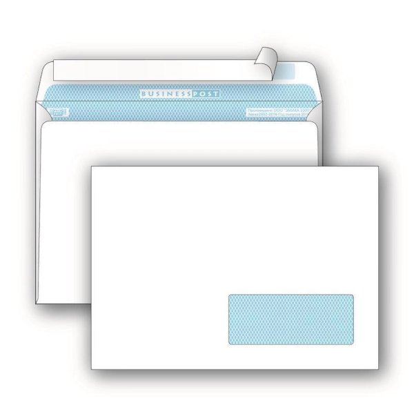 Конверт почтовый BusinessPost C5 (162x229 мм), белый, удаляемая лента, правое окно, 50 штук в упаковке - фото №1