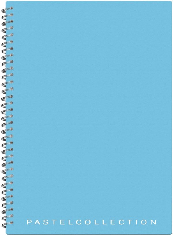 Бизнес-тетрадь Pastel Collection Blue, A4, 80 листов, пластиковая обложка, на гребне, клетка - фото №1