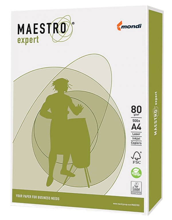 Бумага Maestro Expert А4, 80 г/м, 500 листов в пачке, 5 пачек