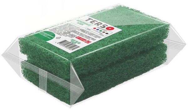 Губка абразивная Terso, 155х90х20 мм, зеленая, 2 штуки в упаковке