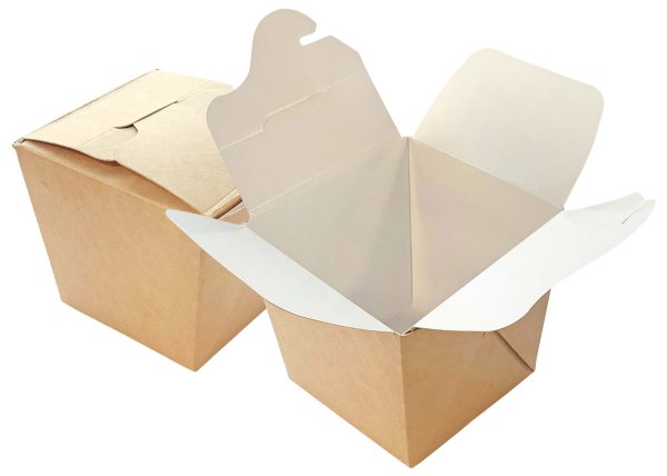 Контейнер бумажный Оригамо "China Pack" 450 мл, квадратная сборка, крафт, в упаковке 480 штук