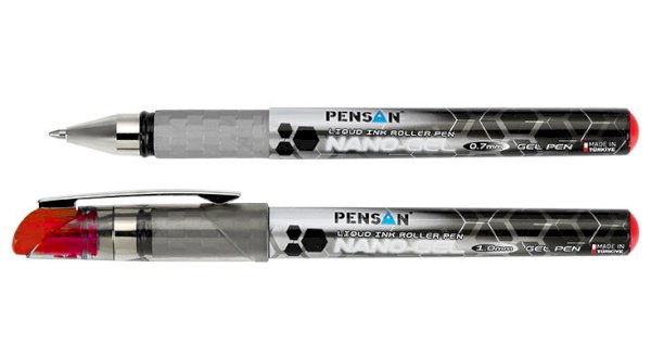 Ручка-роллер PenSan Nano GEL PEN, красная, узел 0,7 мм, линия 0,5 мм