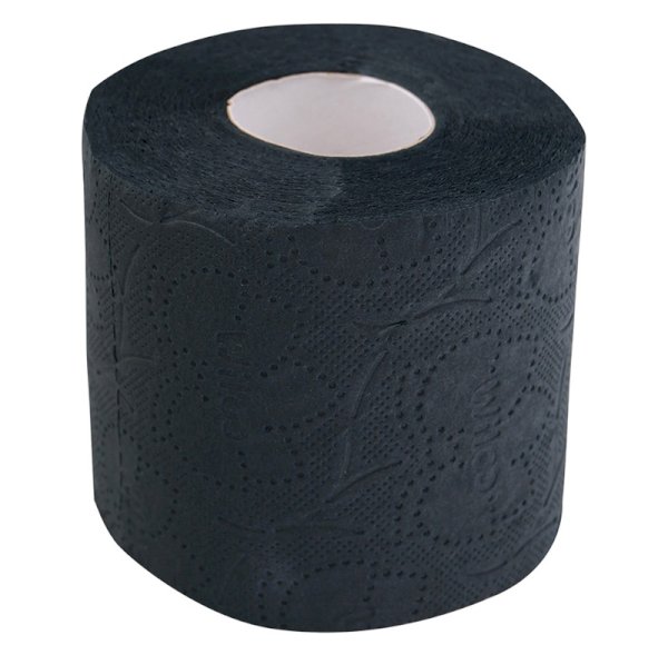 Туалетная бумага Wiloo, 3-слойная, черная, 4 рулона в упаковке - фото №1