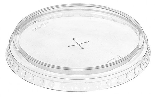 Крышка для стакана PET, диаметр 95 мм, с крестовым отверстием, 50 штук