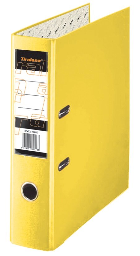 Папка-регистратор Tiralana Flax Vinil 50 мм, ПВХ, желтый, без металлической окантовки