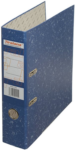 Папка-регистратор 75 мм, синяя, офсет, с металлической окантовкой - фото №1