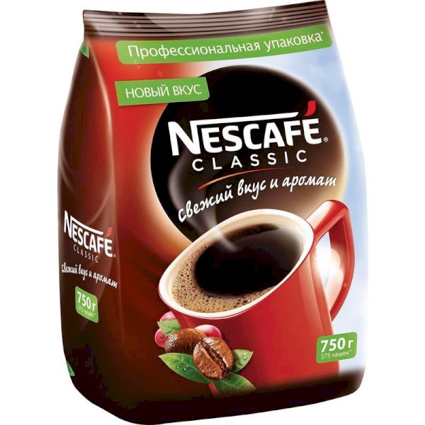 Кофе Nescafe Classic растворимый гранулированный, пакет 750 г